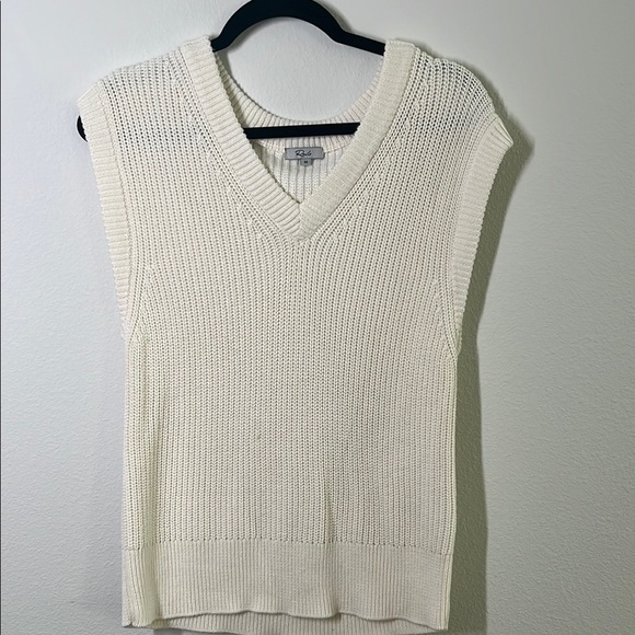 Rails Cashmere Chandler Cream Knit Sweater Vest Size XS Oversized - Picture 2 of 6